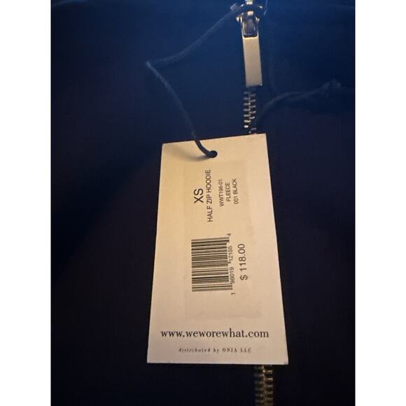 WeWoreWhat Half-Zip Cropped Hoodie Black Pullover XS NWT $118 - Picture 7 of 7